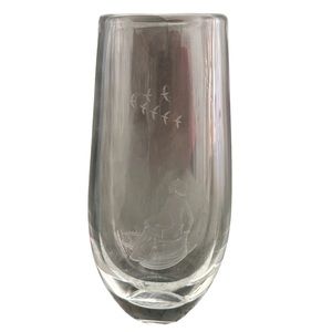 Swedish Mid Century Orrefors Etched Glass Vase.